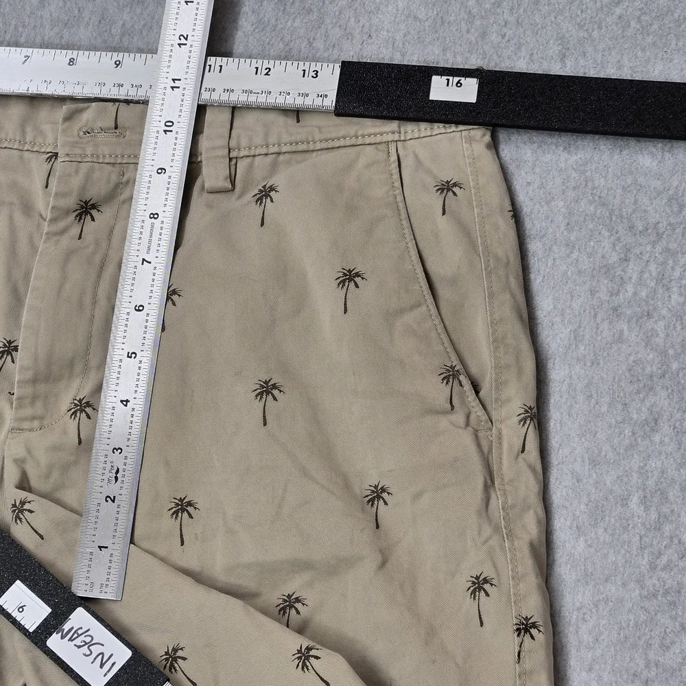 Banana Republic Men Shorts 32 Khaki Emerson Chino‎ Twill Palm Trees